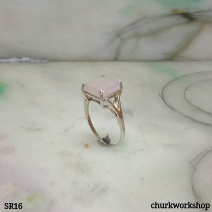Sliver lavender jade ring