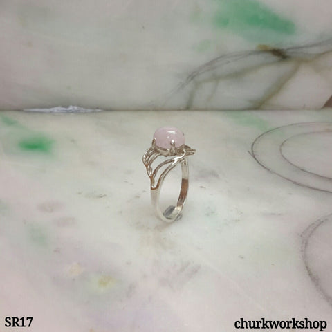 Lavender jade sterling silver ring