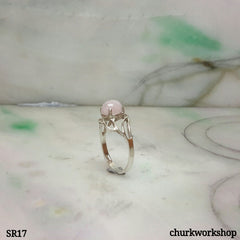 Lavender jade sterling silver ring