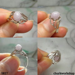 Lavender jade sterling silver ring