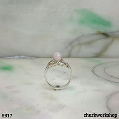 Lavender jade sterling silver ring