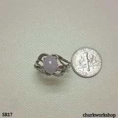 Lavender jade sterling silver ring