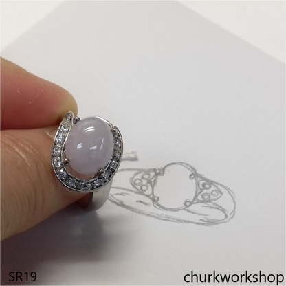 Lavender jade ring