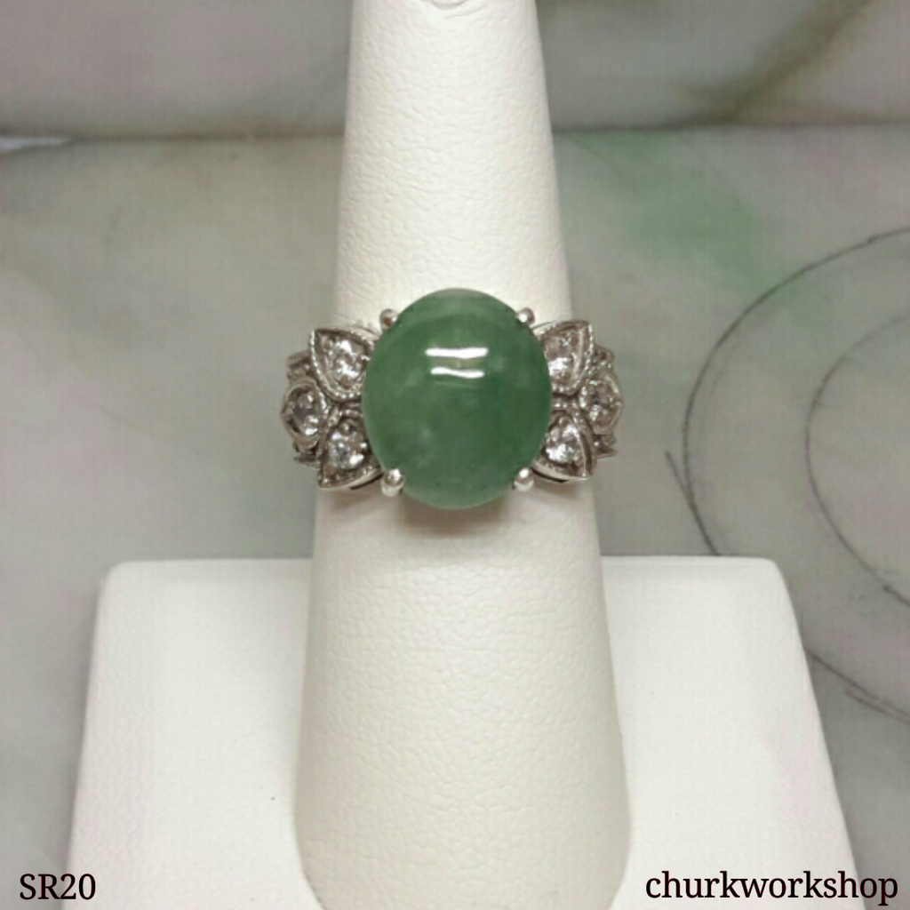 Jade oval ring