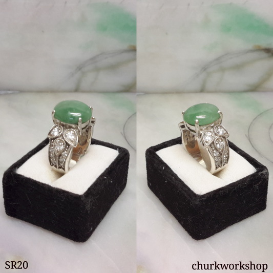 Jade oval ring