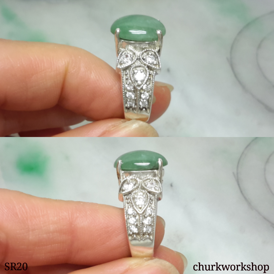 Jade oval ring