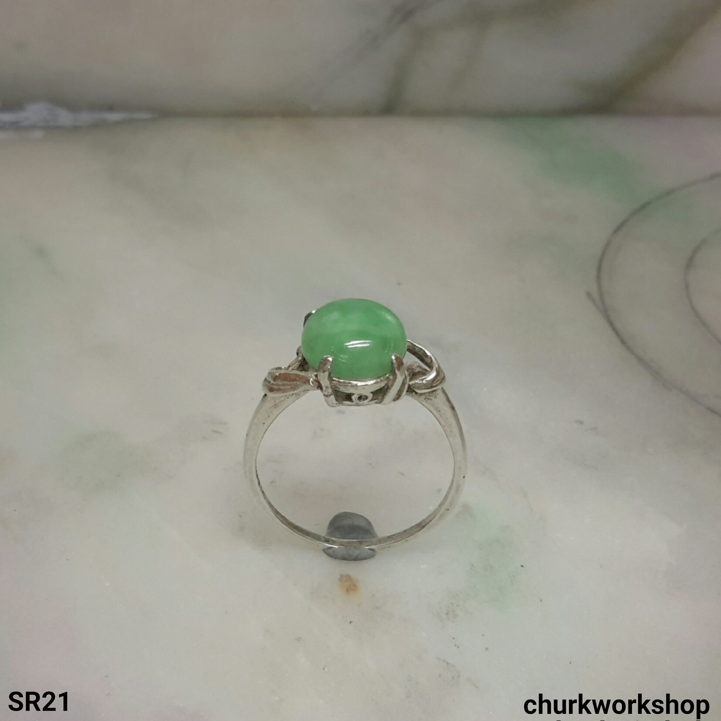 Light green jade ring