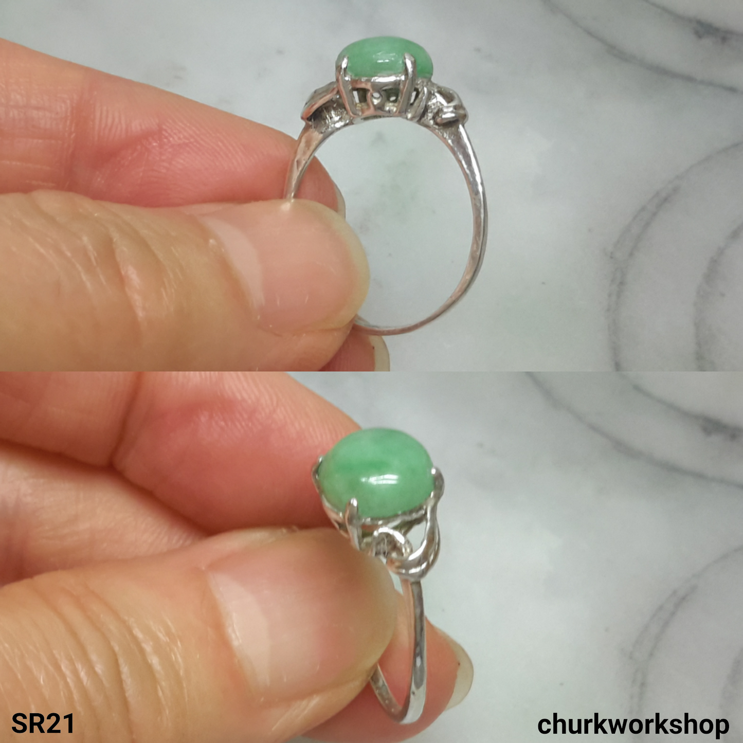Light green jade ring