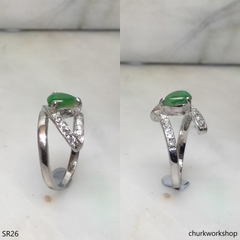 Silver jade ring