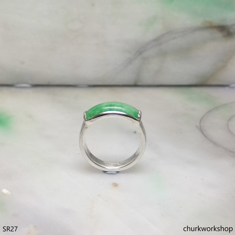 Silver jade ring