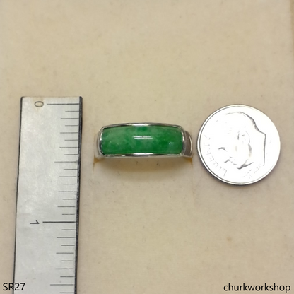 Silver jade ring