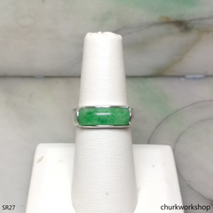 Silver jade ring