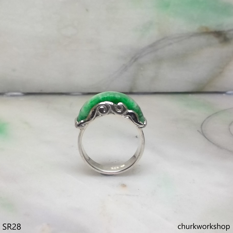 Silver jade ring