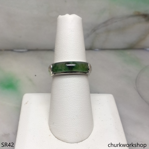 Silver jade ring