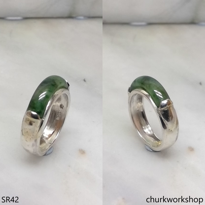 Silver jade ring
