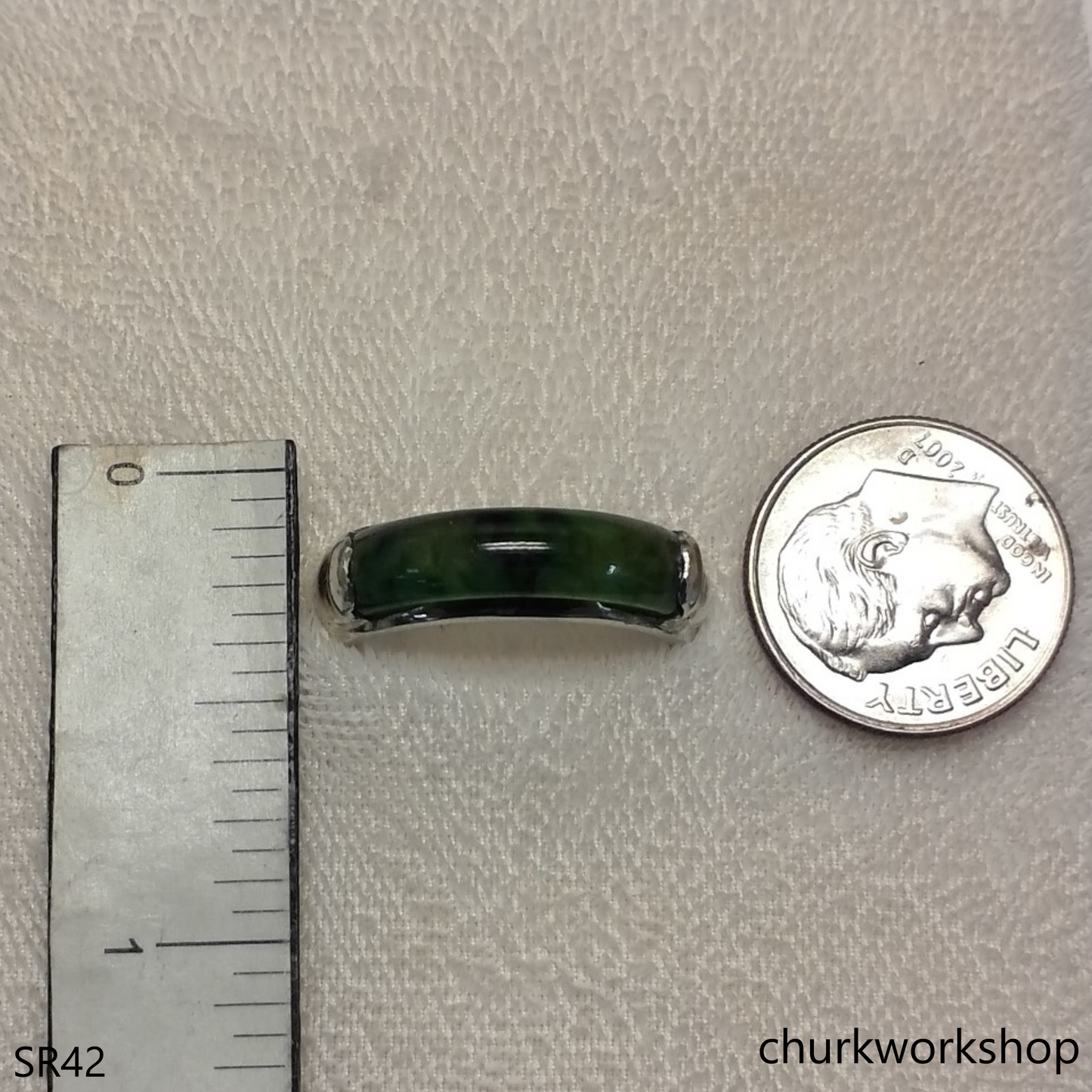 Silver jade ring