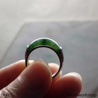 Silver jade ring