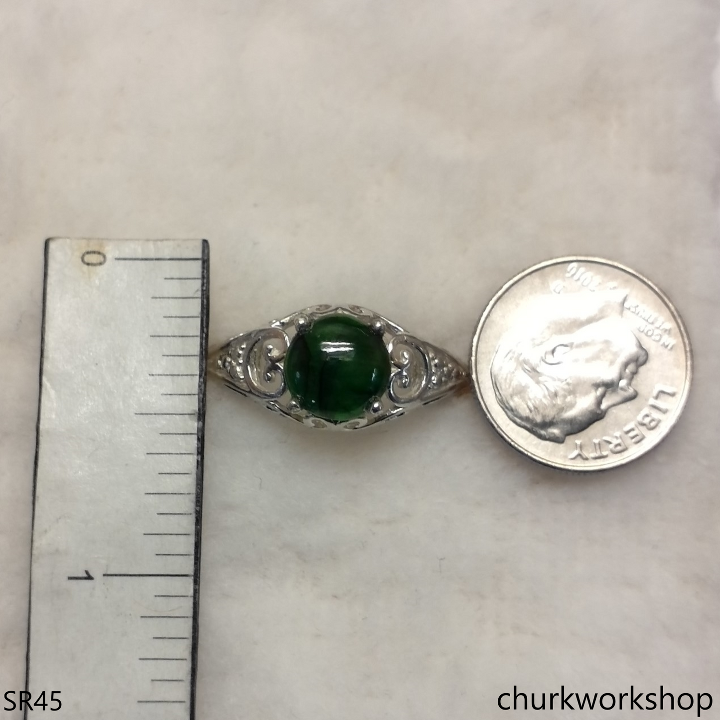 Dark green color jade ring