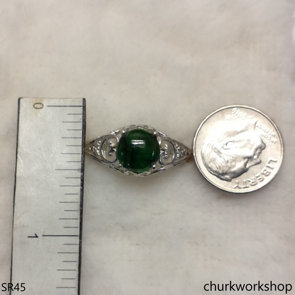 Dark green color jade ring