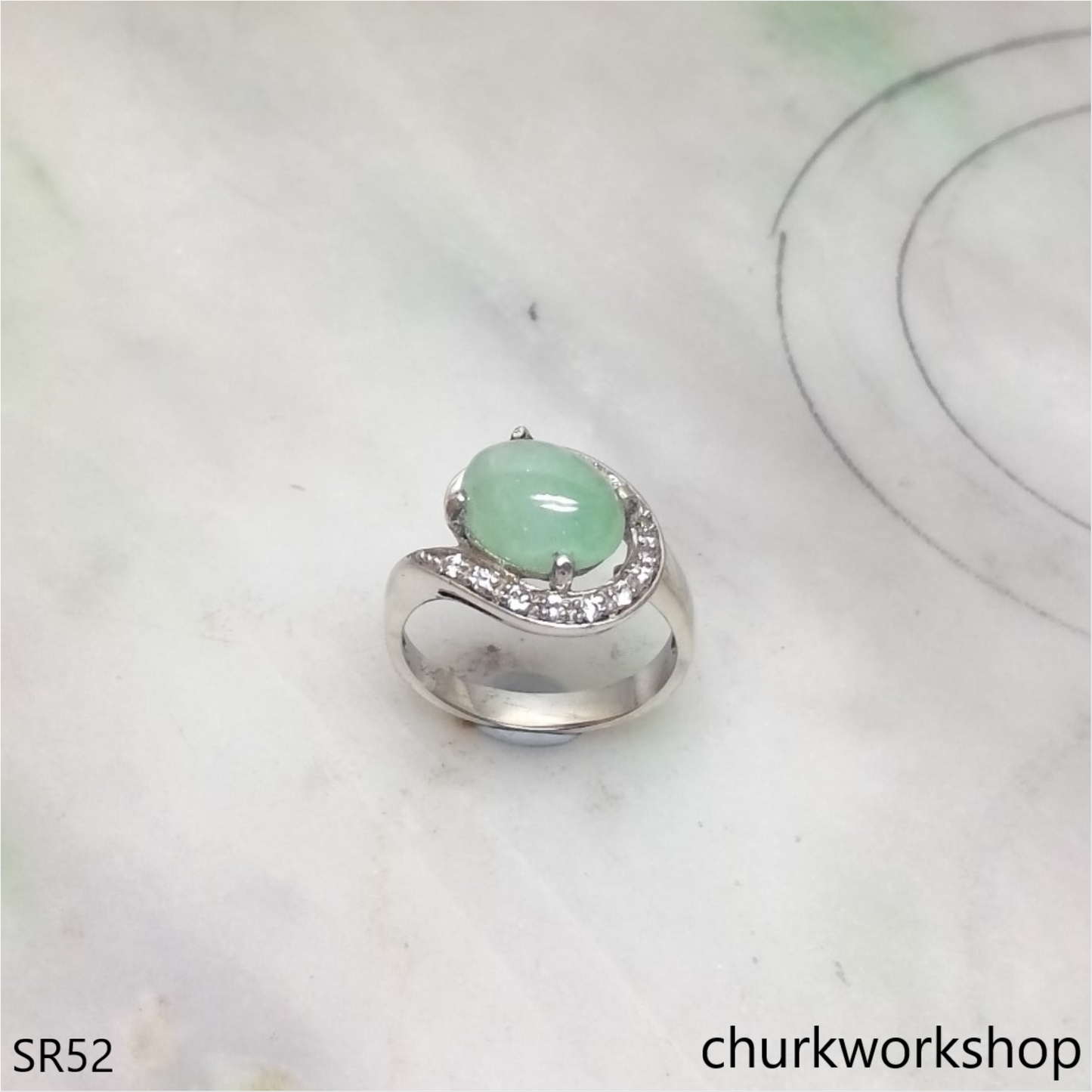 Light green jade ring