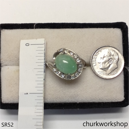 Light green jade ring