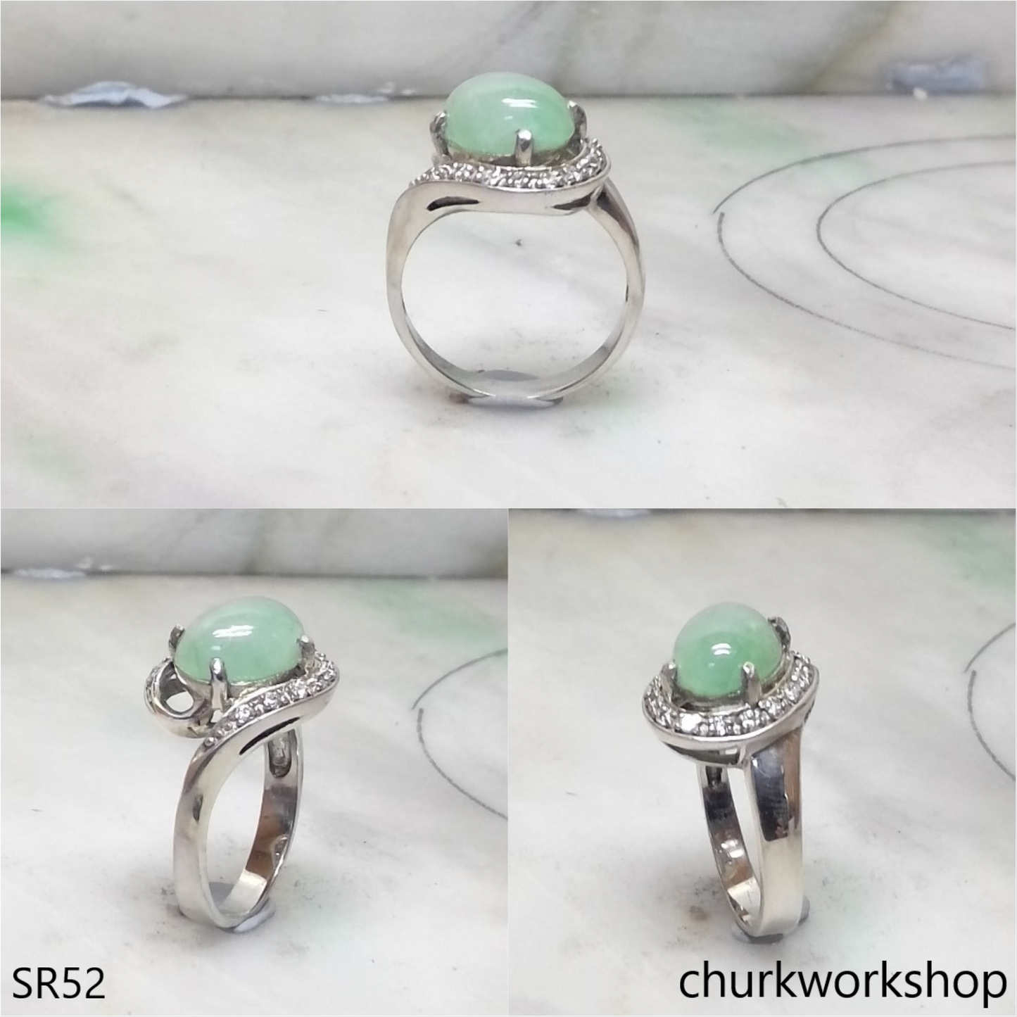 Light green jade ring