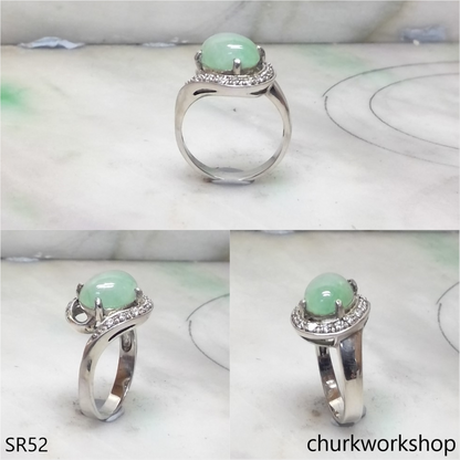 Light green jade ring