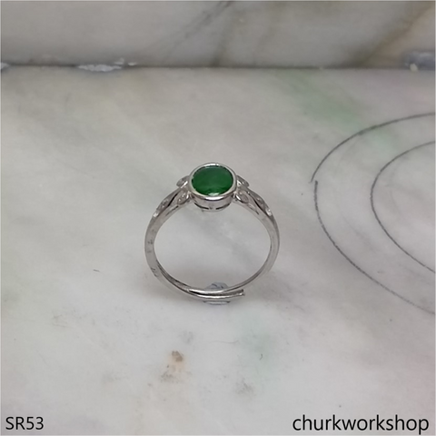 Dark green color jade ring