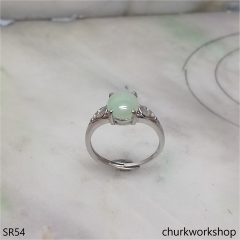 Pale green jade ring