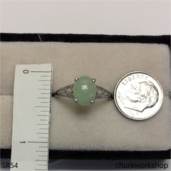 Pale green jade ring