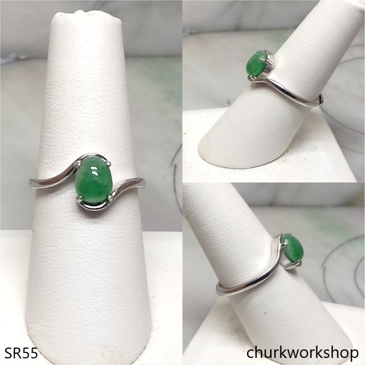 Small green jade ring
