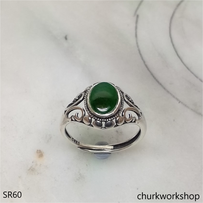 Dark green color jade ring