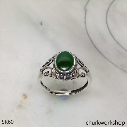 Dark green color jade ring