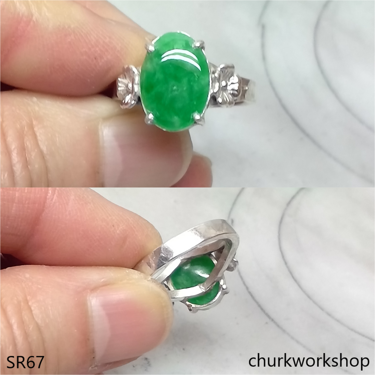 Green jade ring