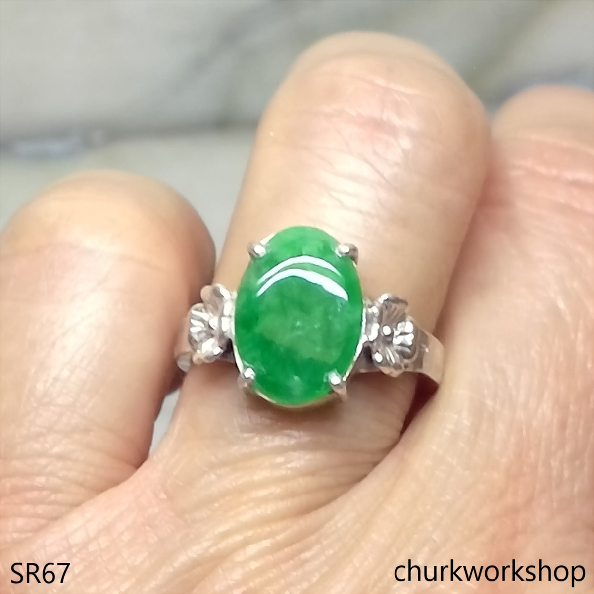 Green jade ring