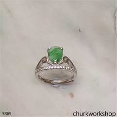 Sterling silver jade ring