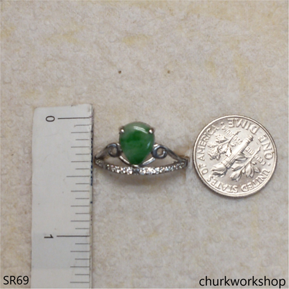 Sterling silver jade ring