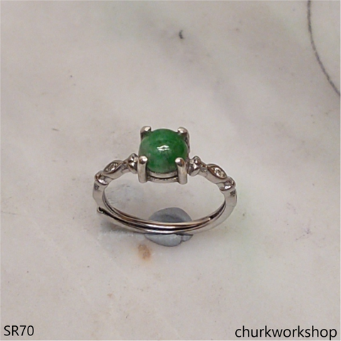 Sterling silver jade ring