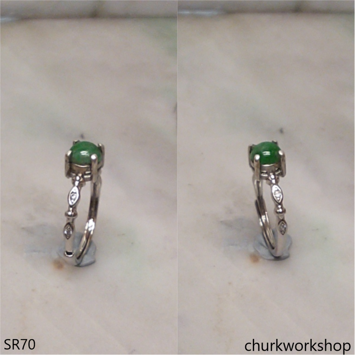 Sterling silver jade ring