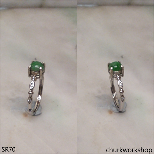 Sterling silver jade ring