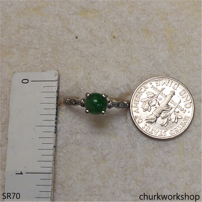 Sterling silver jade ring