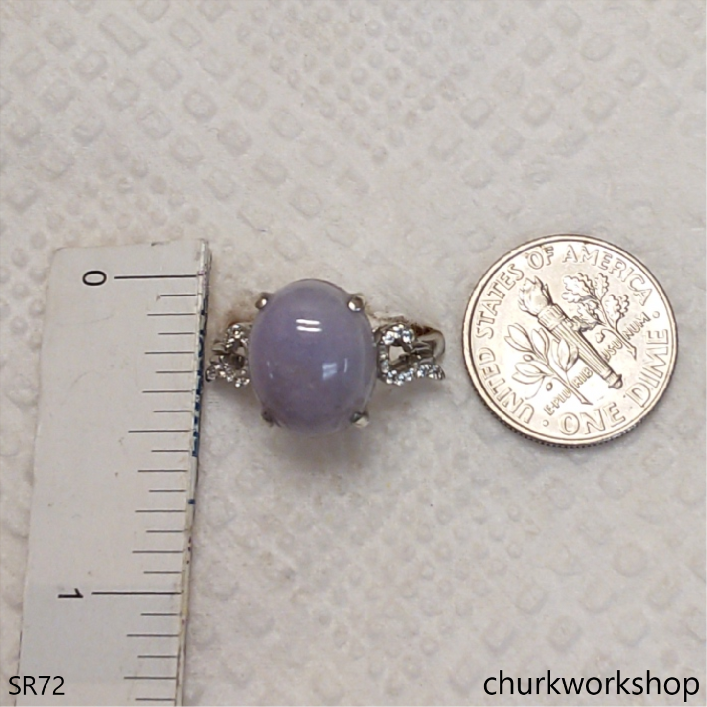 Lavender jade sterling silver ring