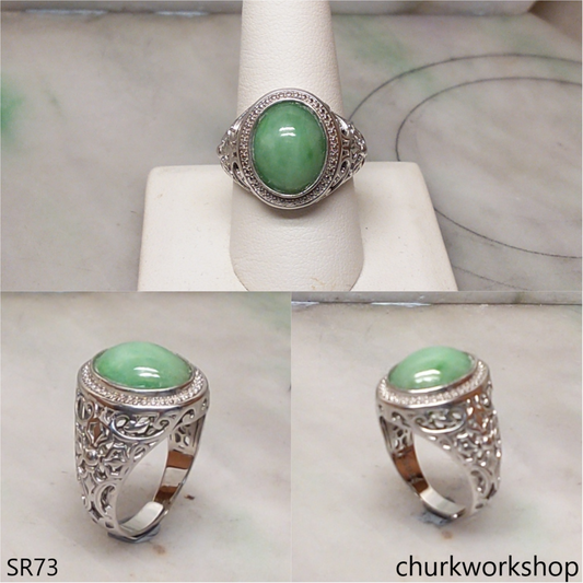 Green jade ring unisex