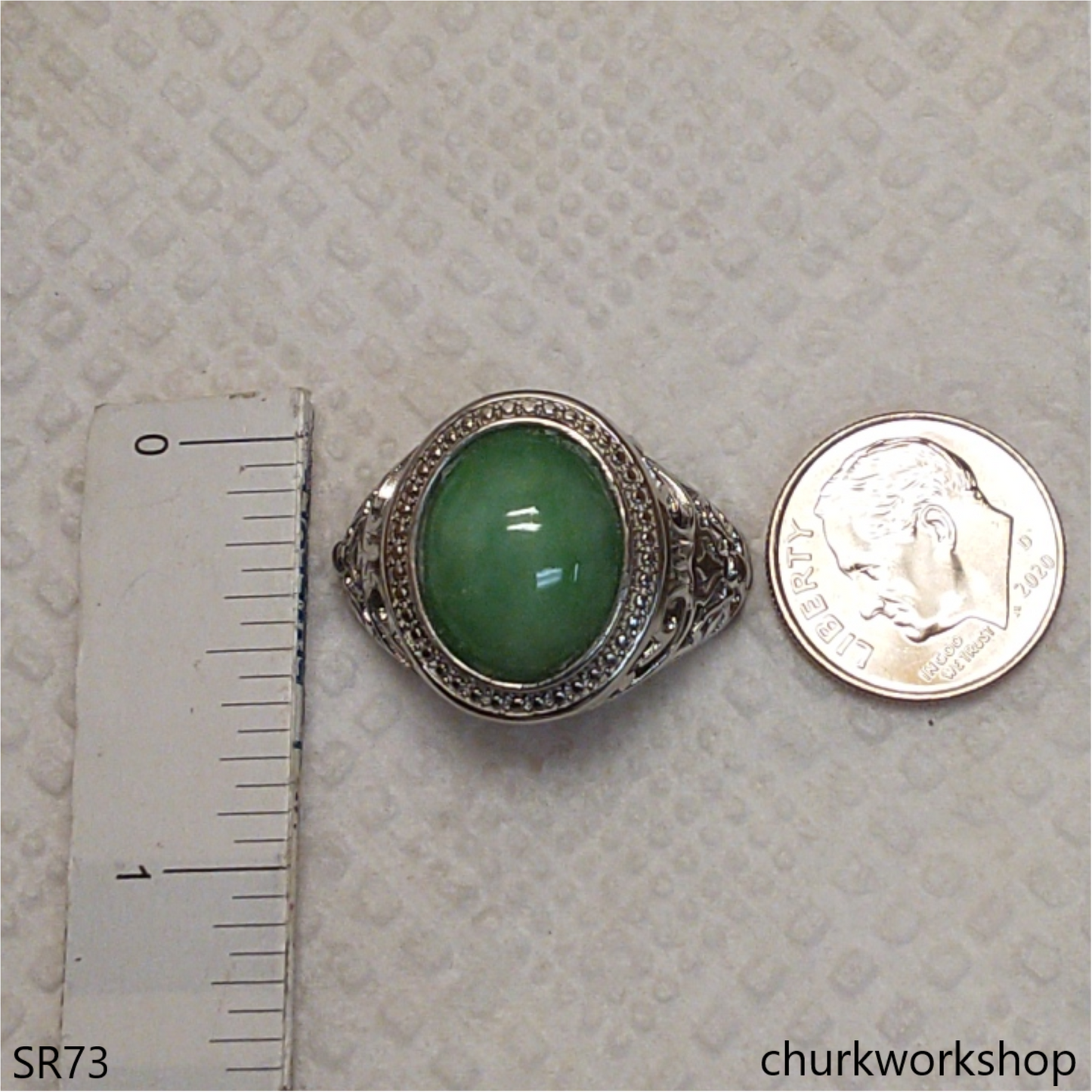 Green jade ring unisex
