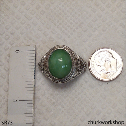 Green jade ring unisex
