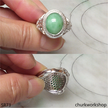 Green jade ring unisex