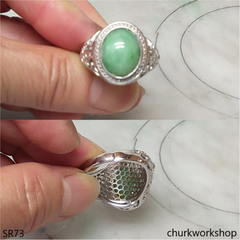 Green jade ring unisex