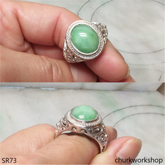Green jade ring unisex