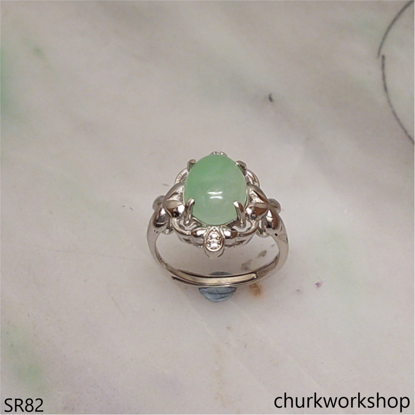 Light green jade ring