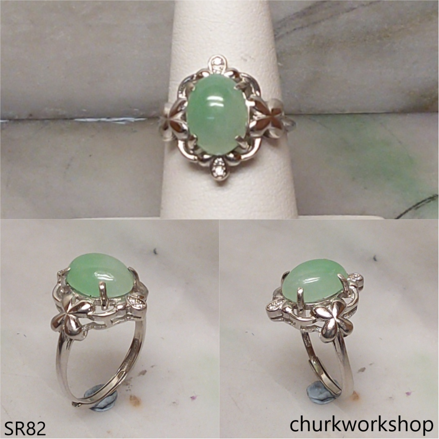 Light green jade ring